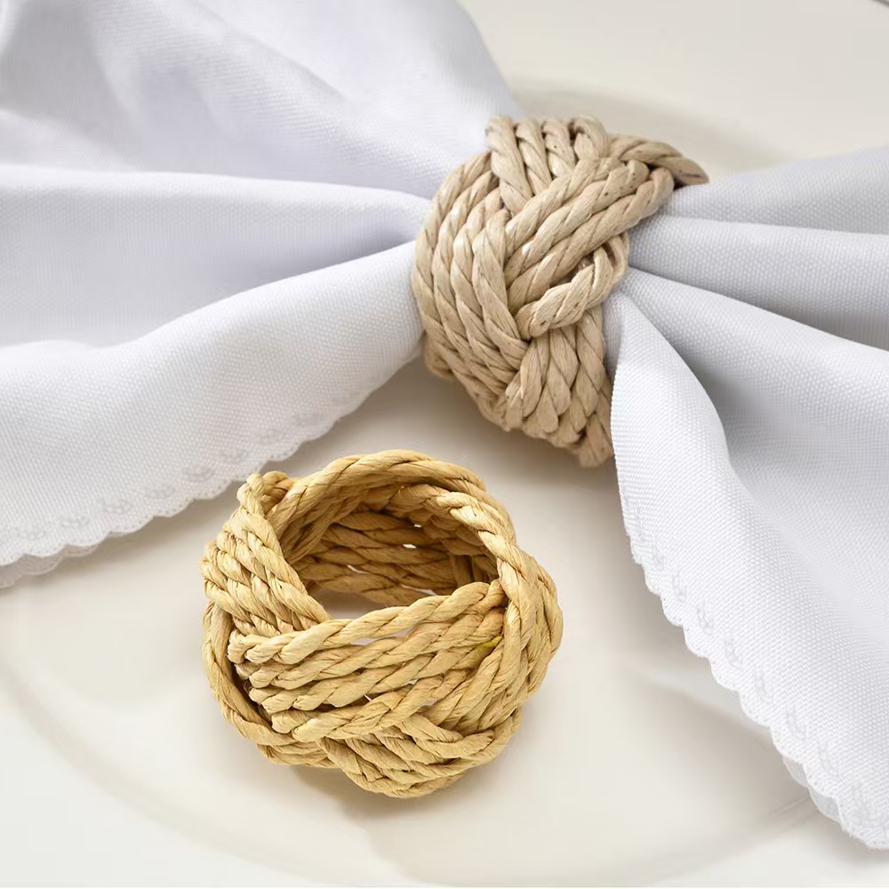 Unique Design Handmade Hyacinth Woven Napkin Rings for Wedding Decoration